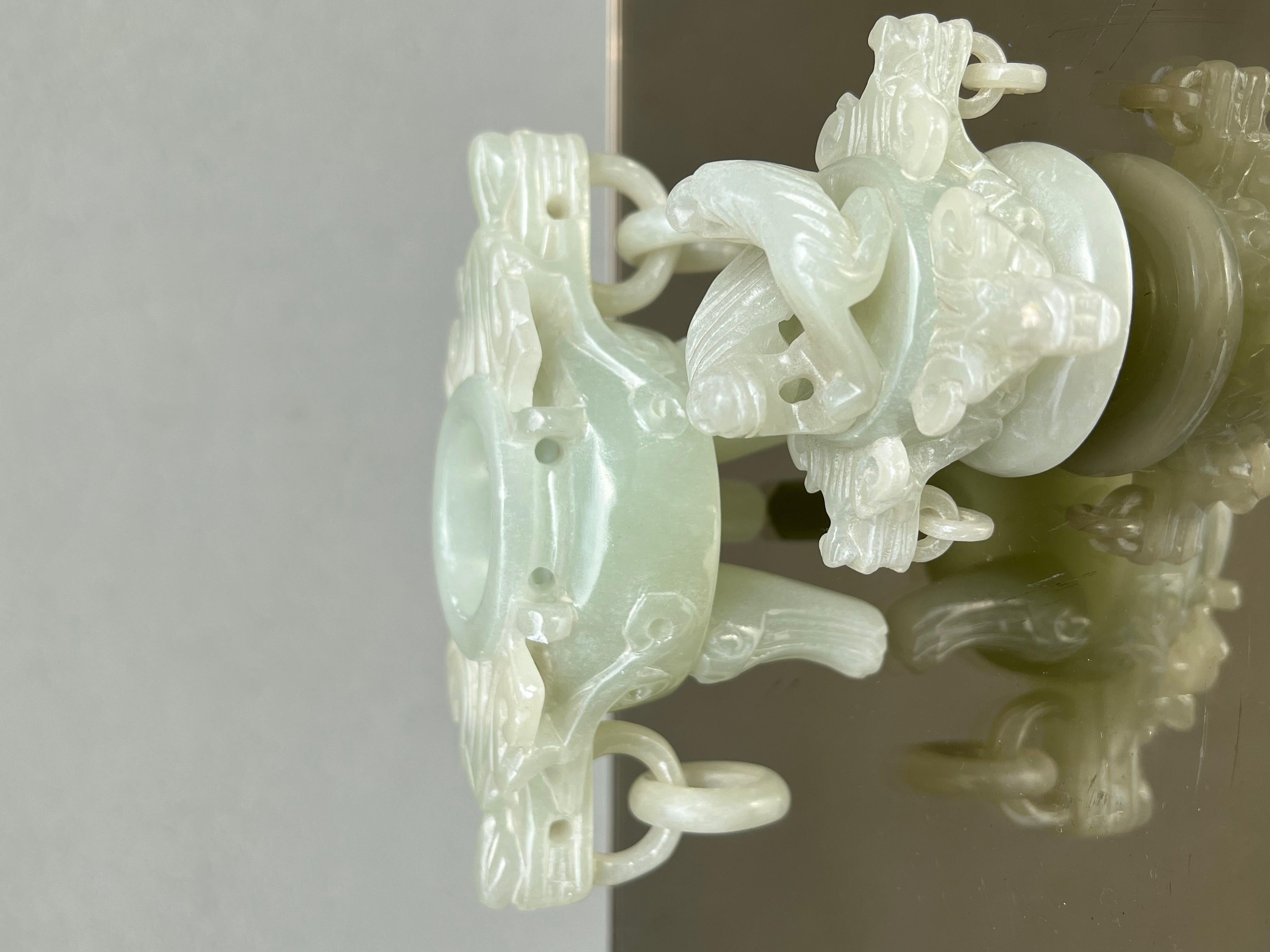 Jade Incensiere in Giadite Cinese, Chinese Art, Chinese Design, XX Secolo 
