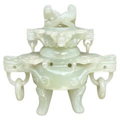 Incensiere in Giadite Cinese, Chinese Art, Chinese Design, XX Secolo