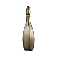 Vintage Incise Glass Bottle in Bronze by Venini