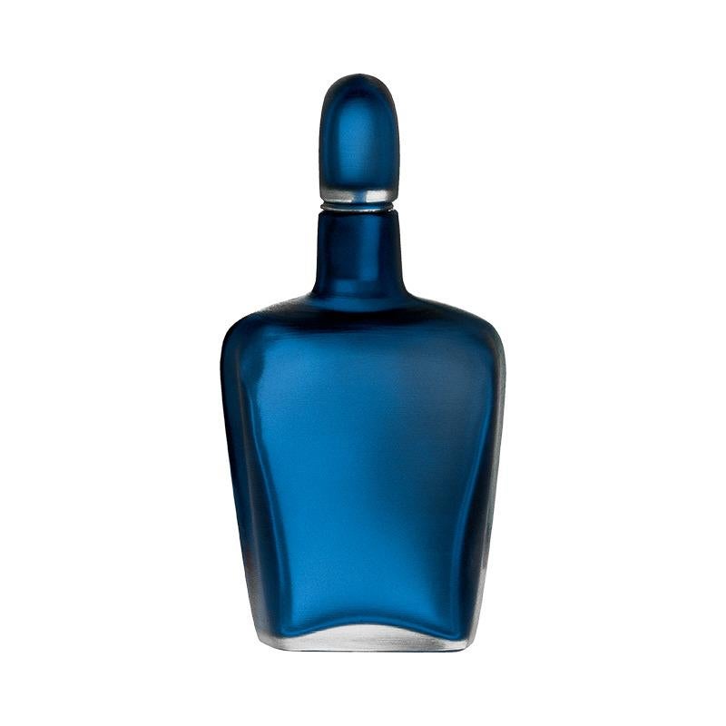 Incise Glass Bottle in Ocean by Venini For Sale