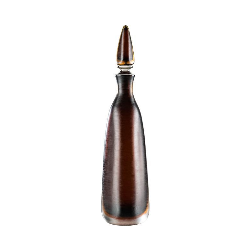 Incise Glass Bottle in Prune by Venini For Sale