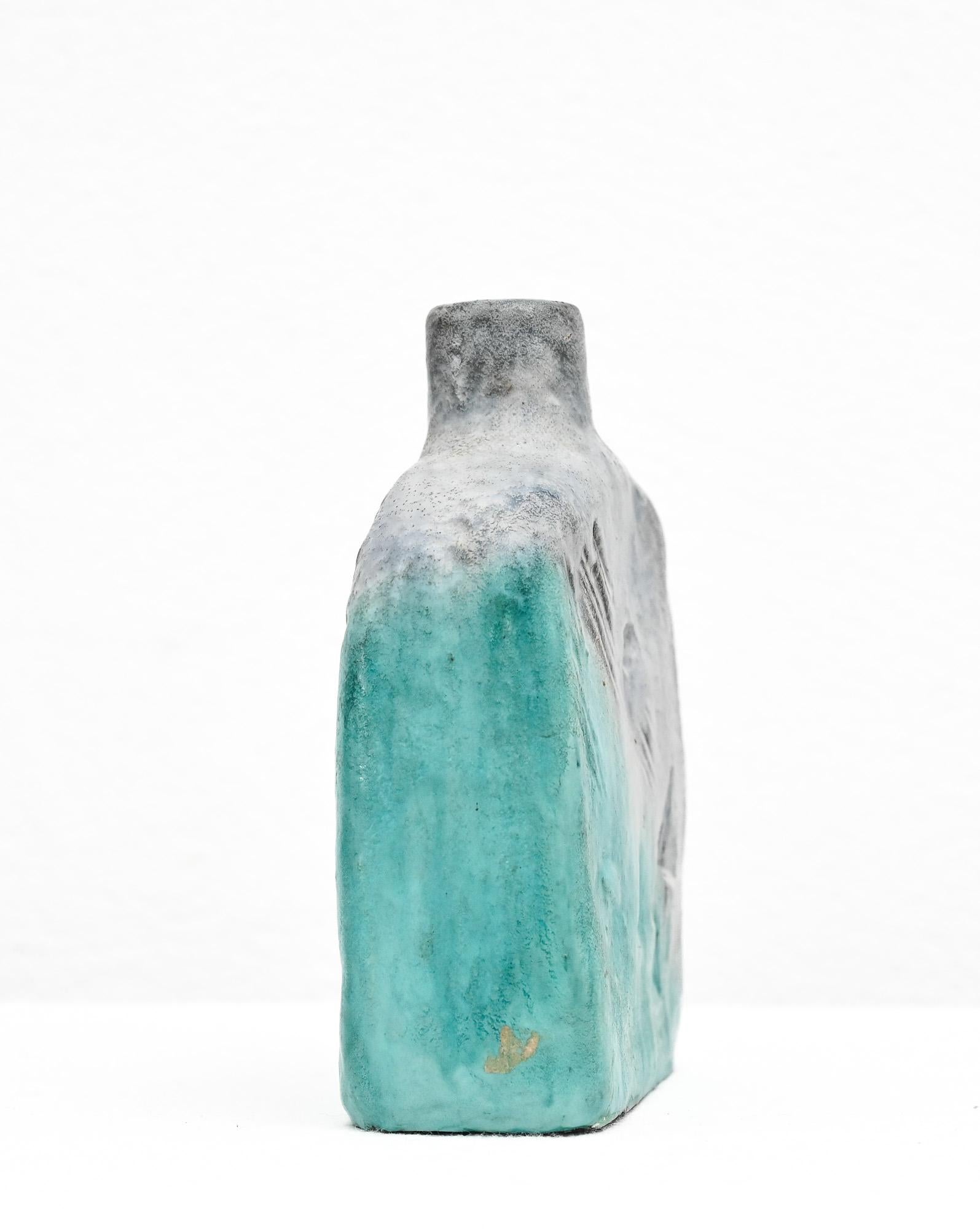 With incised decoration an aqua and grey ceramic vase by Marcello Fantoniby Marcello Fantoni (1915-2011) – Florence, Italy Signed to the base Fantoni, Italy. Provenance: sourced directly from the Fantoni family in Italy


