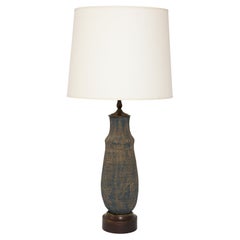 Incised Ceramic Table lamp, USA 1950's