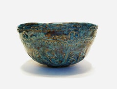 Incised & Glazed Studio Pottery Bowl - Hand Formed - Signed - Late 20th Century