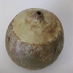 Incised Studio Art Pottery Modernist Weed Pot Vase