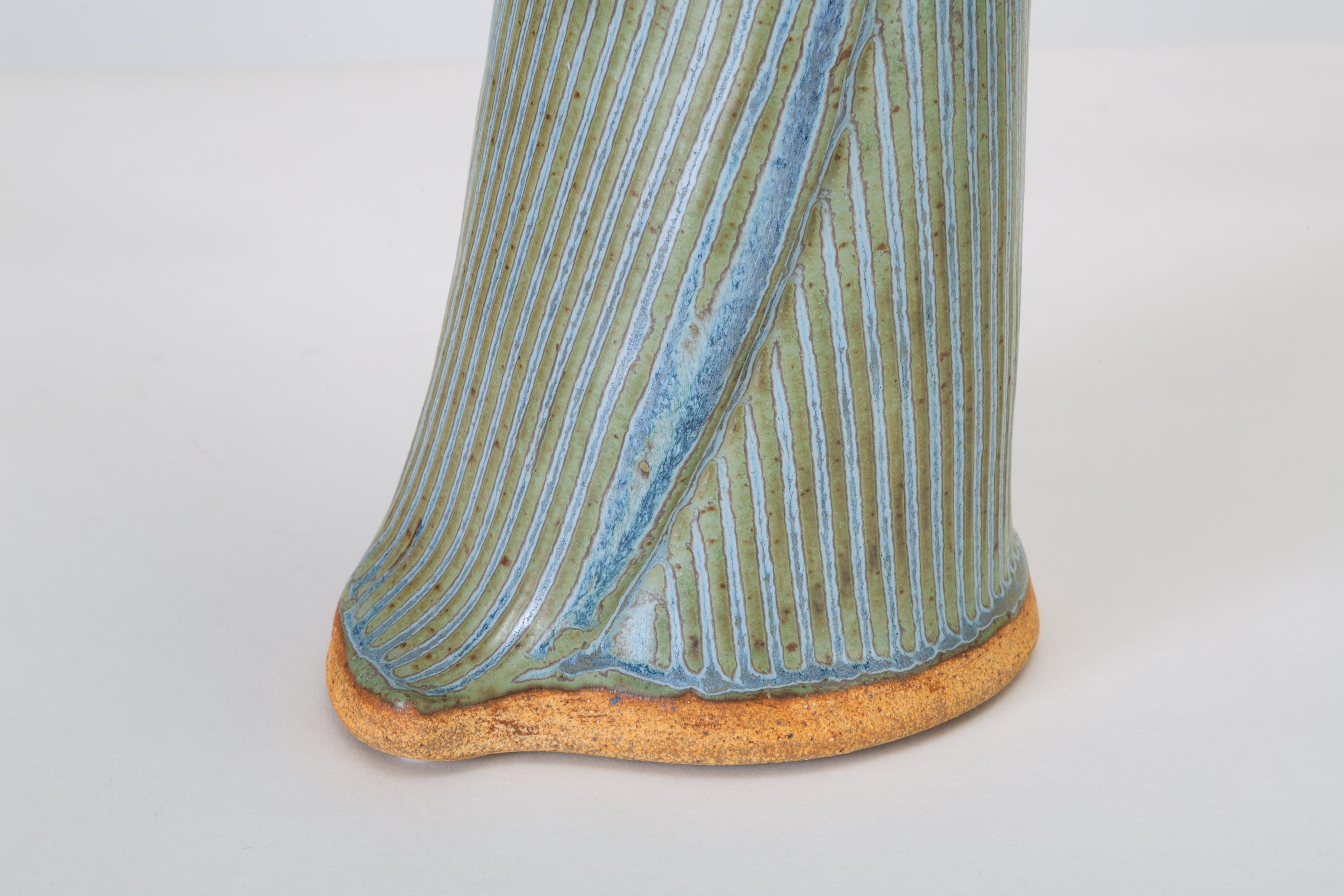 Incised Vase with Button Detail 1