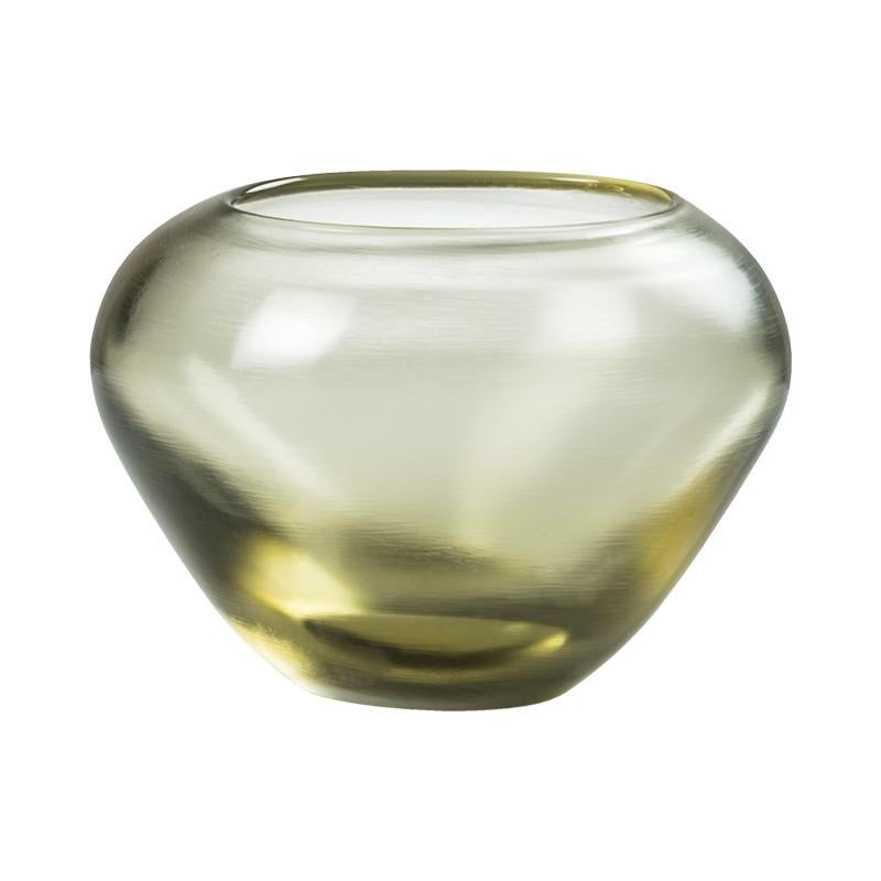 Incisi Glass Vase in Brass by Venini