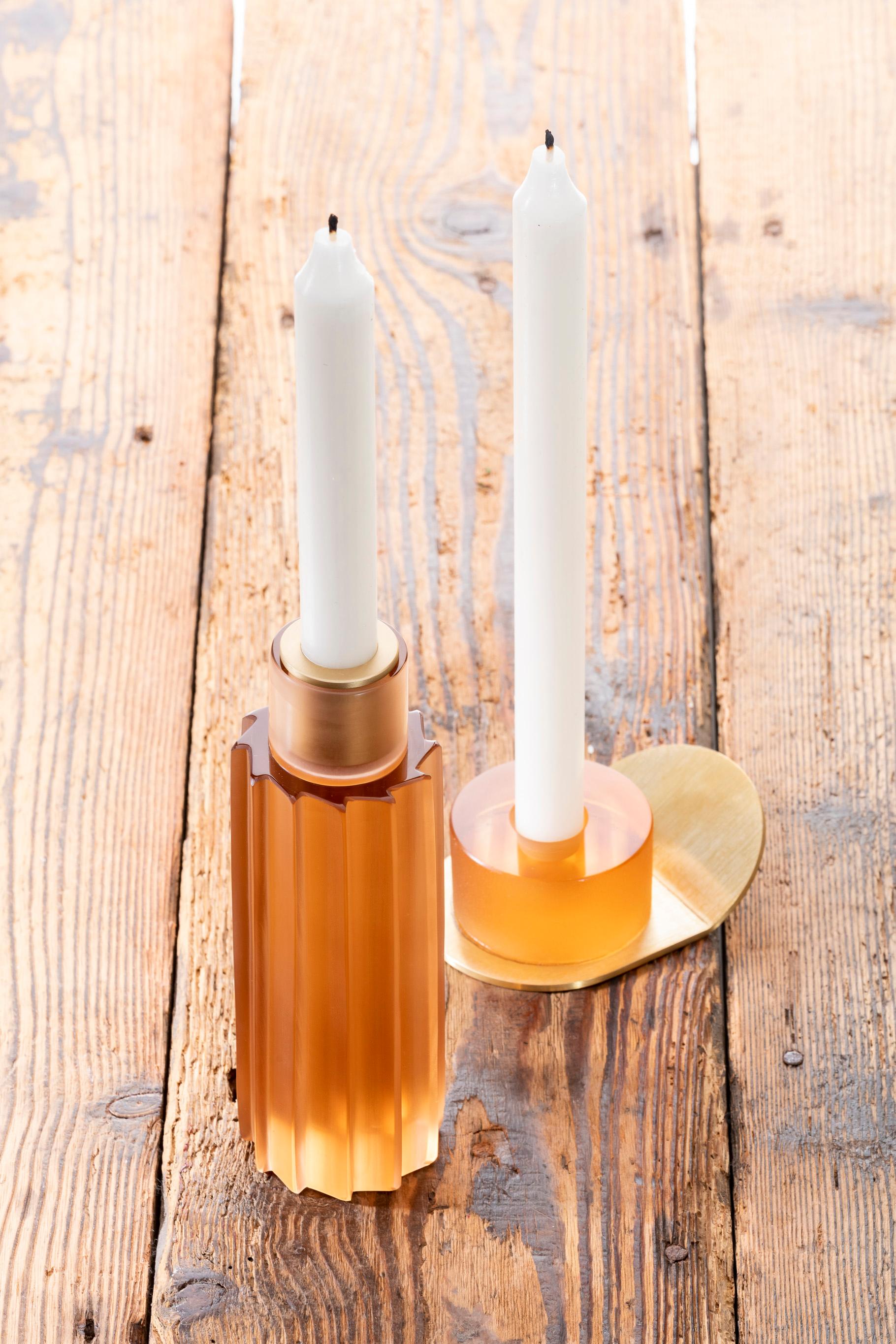 Italian Incisioni Lume Candlestick by Purho For Sale