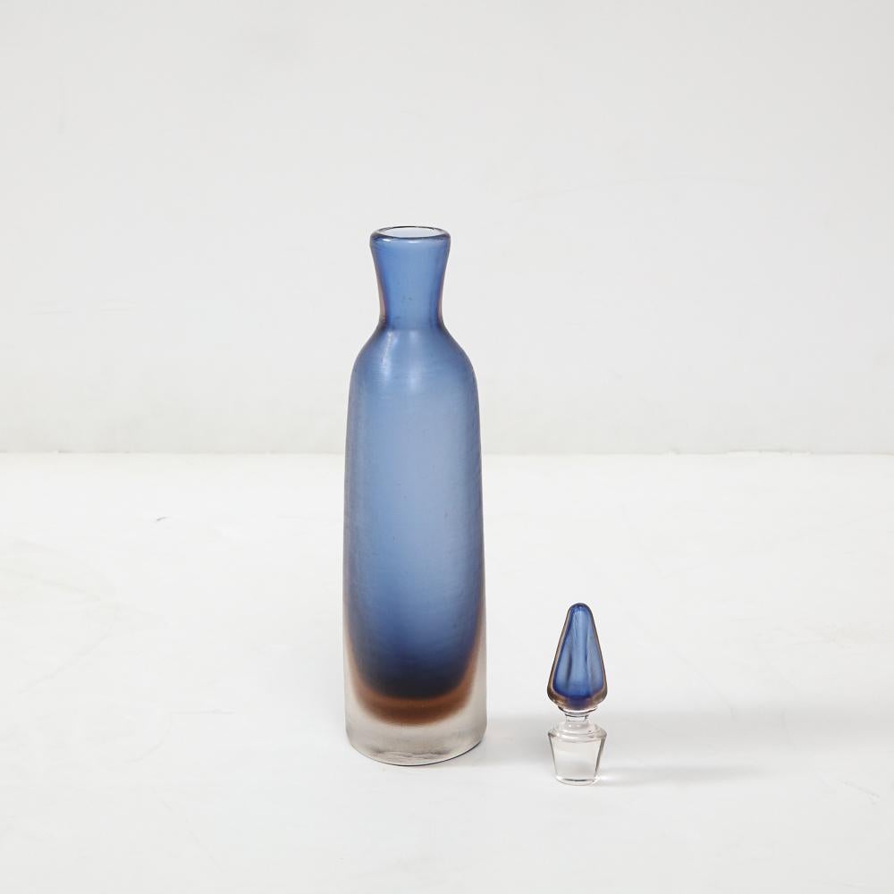 Modern Inciso Glass Bottle with Stopper by Paolo Venini For Sale