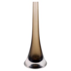 “Inciso” Vase by Paolo Venini, Sommerso Wheel-Carved Murano Glass, 1950's