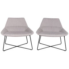 Inclass Dunas XL Designer Fabric Armchair Set Gray by Christophe Pillet Chair