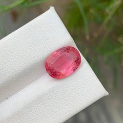 Included 3.80 Carat Natural Loose Rubelitte Tourmaline Ring Gem Oval Shape