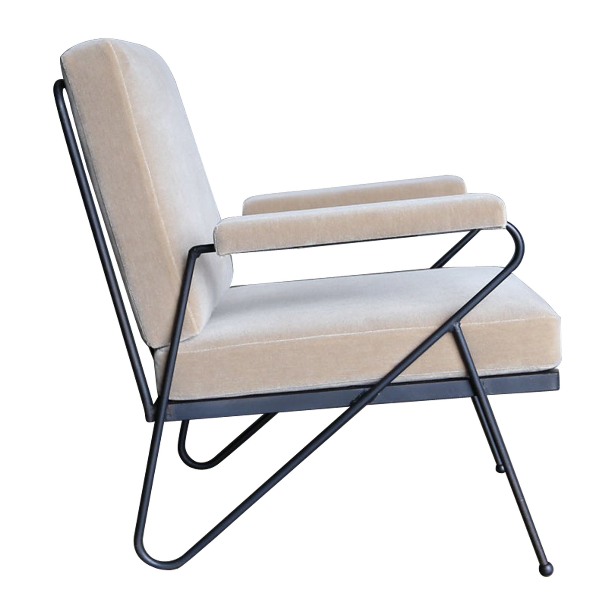 Inco Iron 
Mohair Lounge Chair, circa 1955