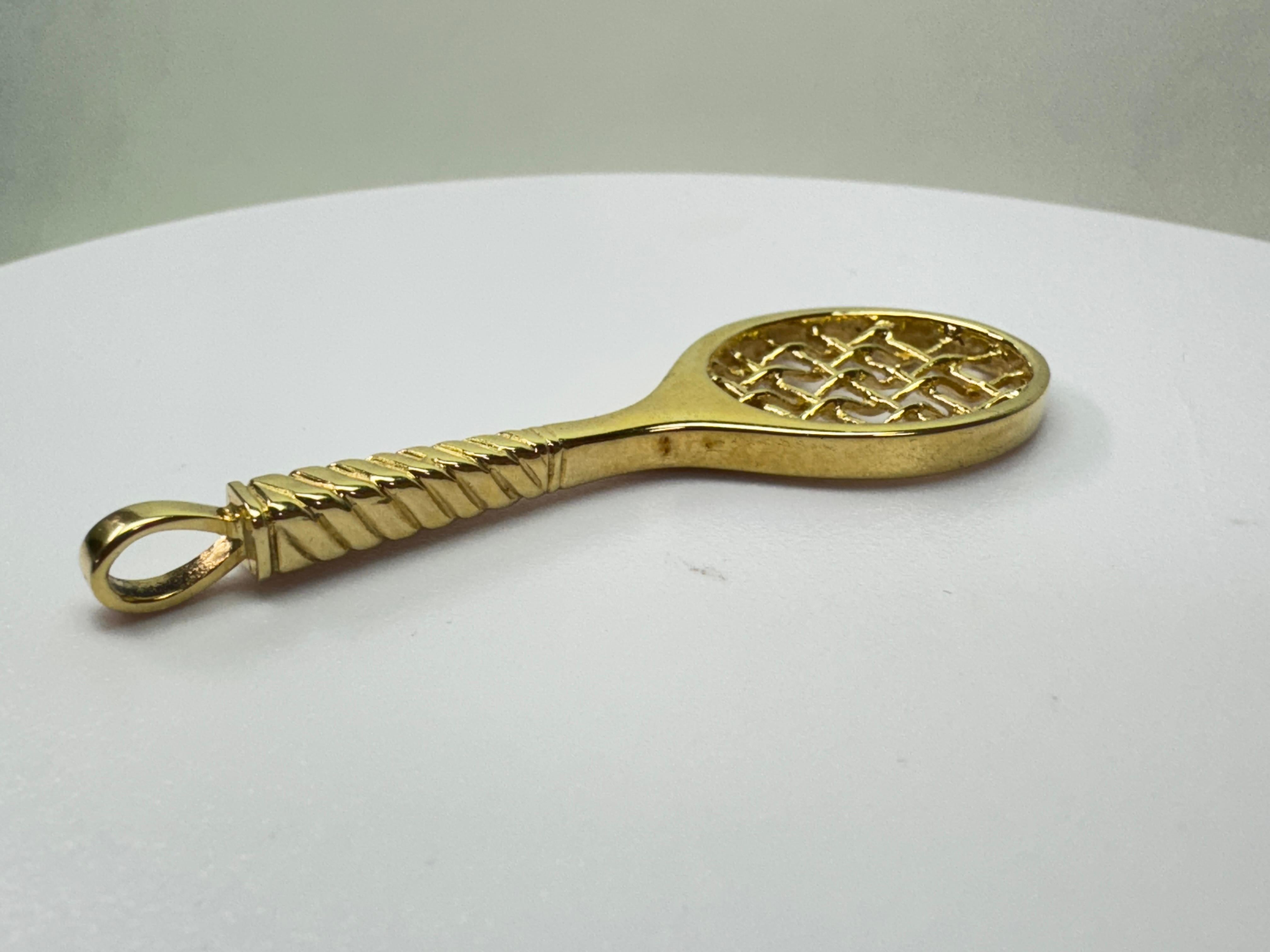 Incogem 14k Gold Racket Pendant For Sale 1