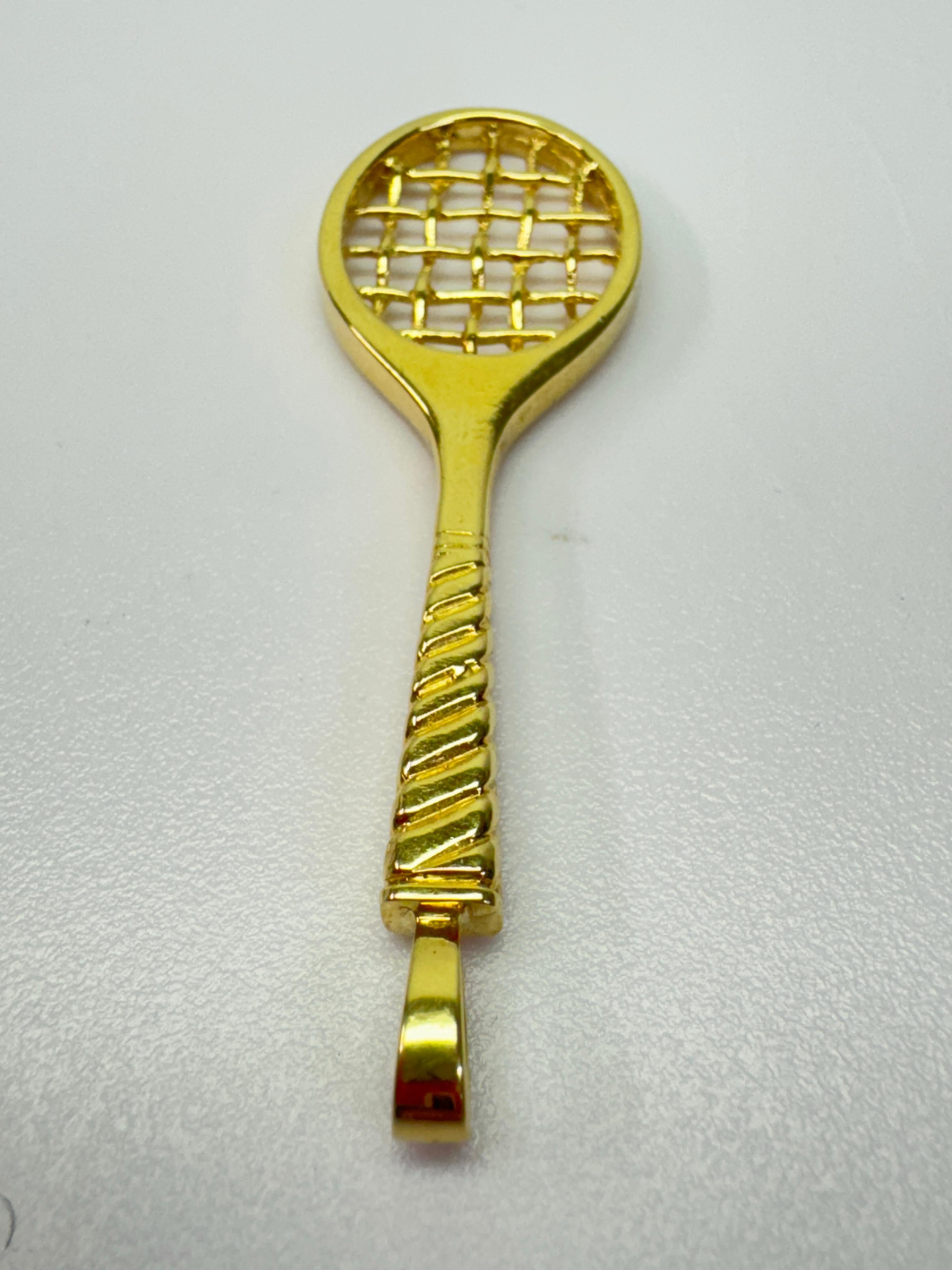 Incogem 14k Gold Racket Pendant For Sale 2