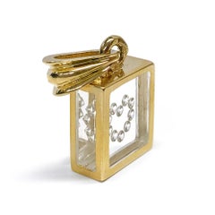 Incogem Floating Diamond Heart Pendant, 14K Yellow Gold