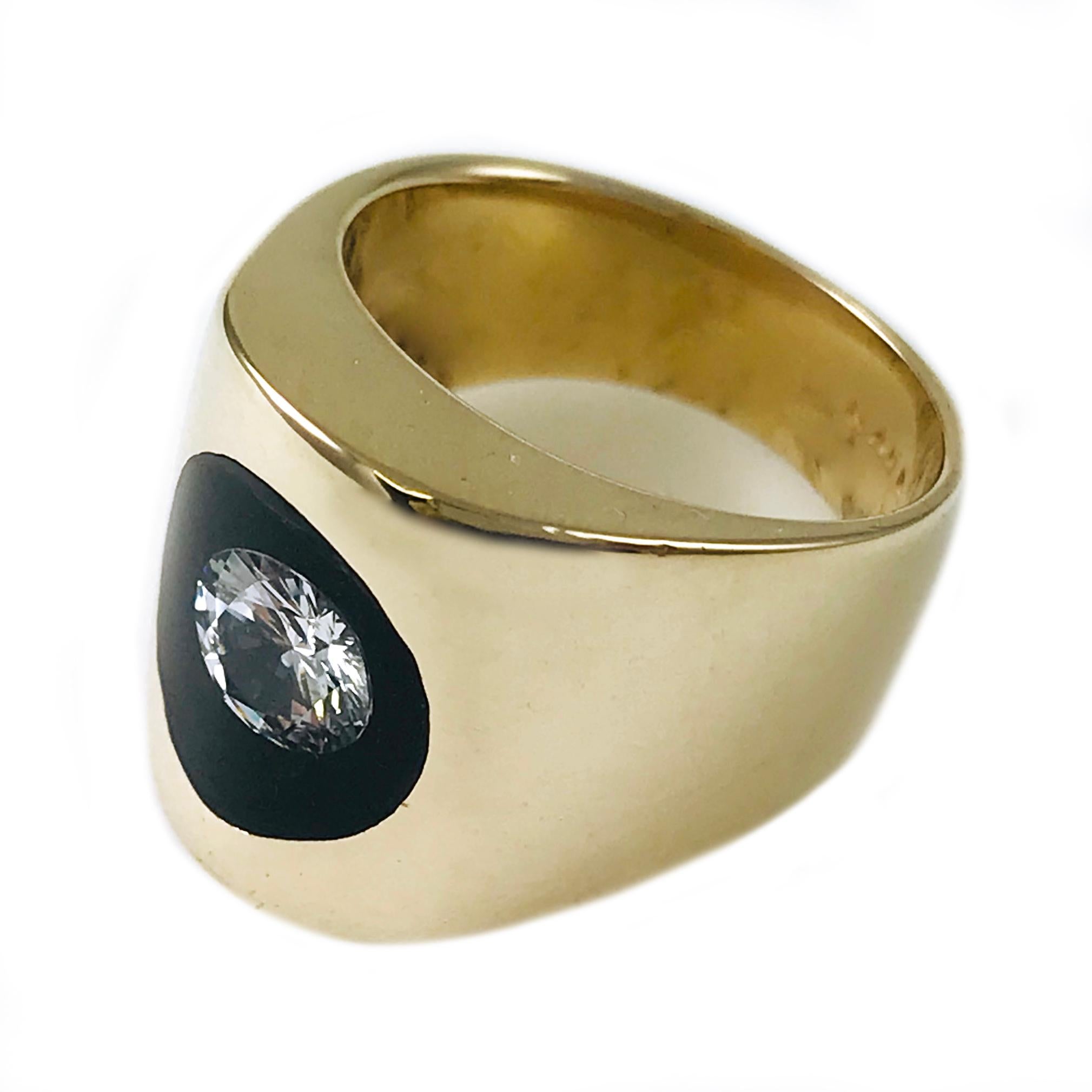 Round Cut Incogem Floating Diamond Lucite Ring - 0.50 Carat Size 9 For Sale