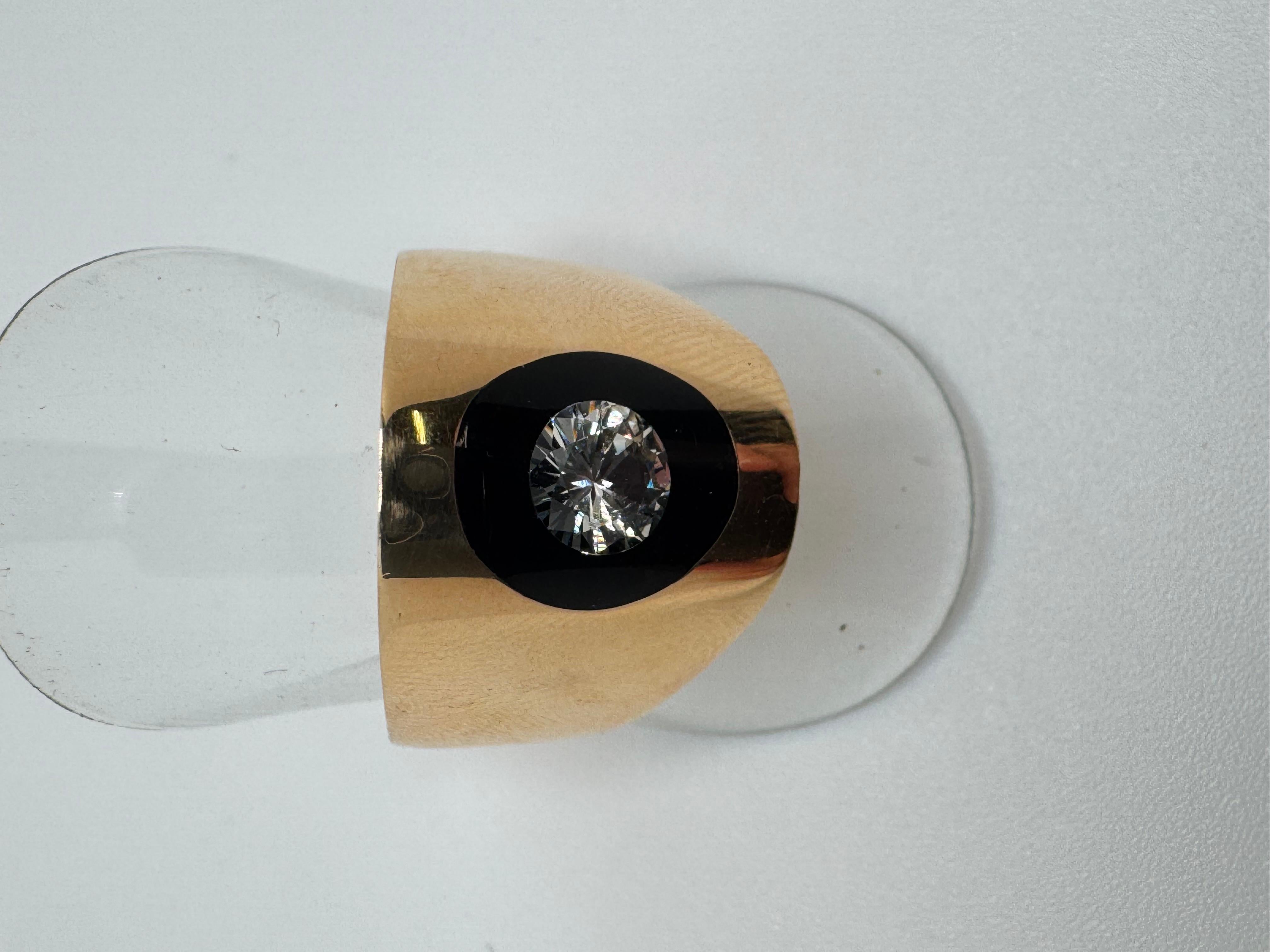 Women's or Men's Incogem Floating Diamond Lucite Ring - 0.50 Carat Size 9 For Sale