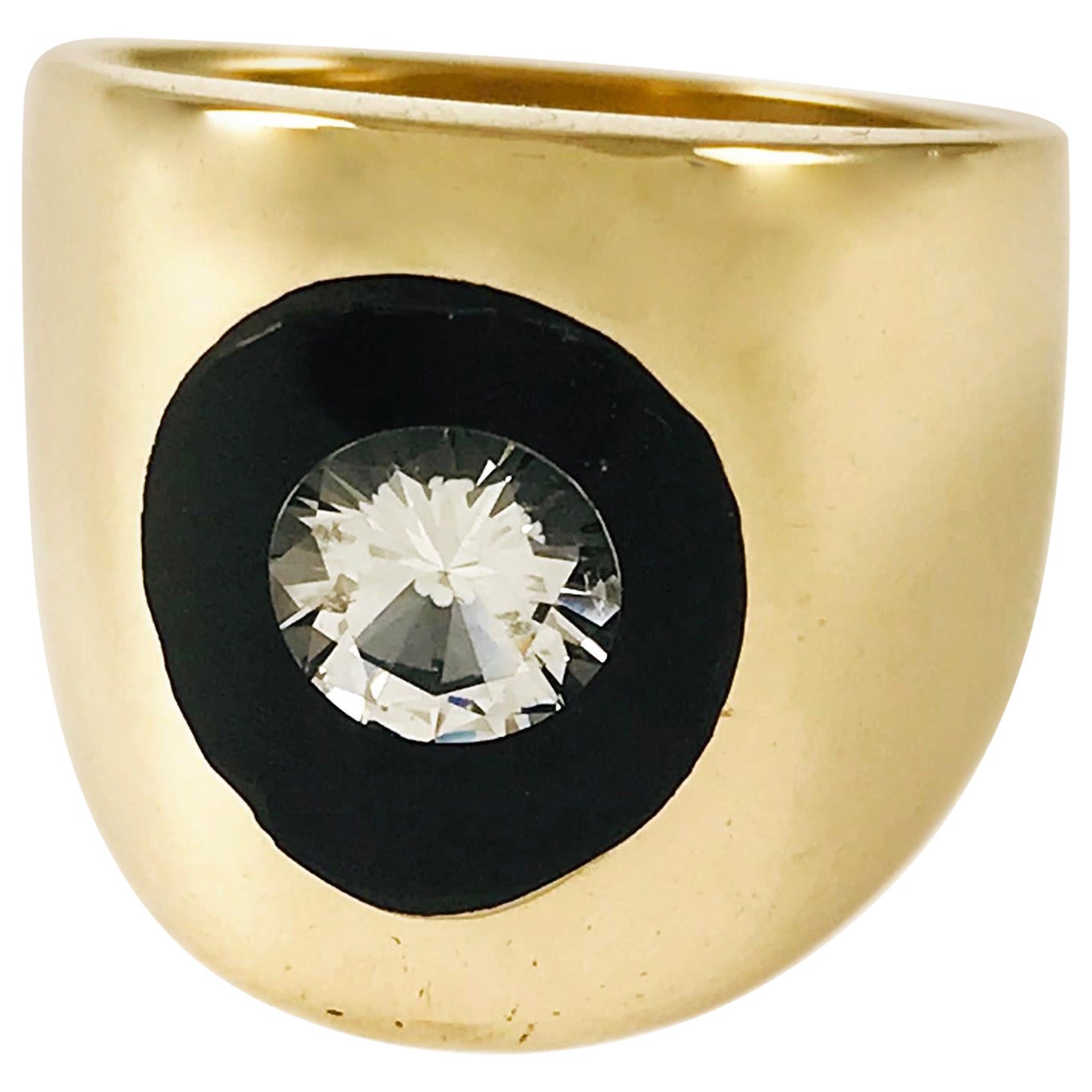 Incogem Floating Diamond Lucite Ring - 0.50 Carat Size 9 For Sale