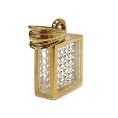 Incogem Floating Diamond Pendant, 14K Yellow Gold, Pave Diamonds