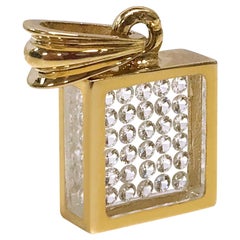 Incogem Floating Diamond Pendant, 14K Yellow Gold, Pave Diamonds