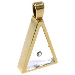 Incogem Colgante Triángulo Flotante de Diamantes, Oro Amarillo 14K