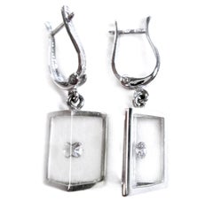 Incogem Floating Diamonnd Earrings, 14K White Gold, 0.16ctw
