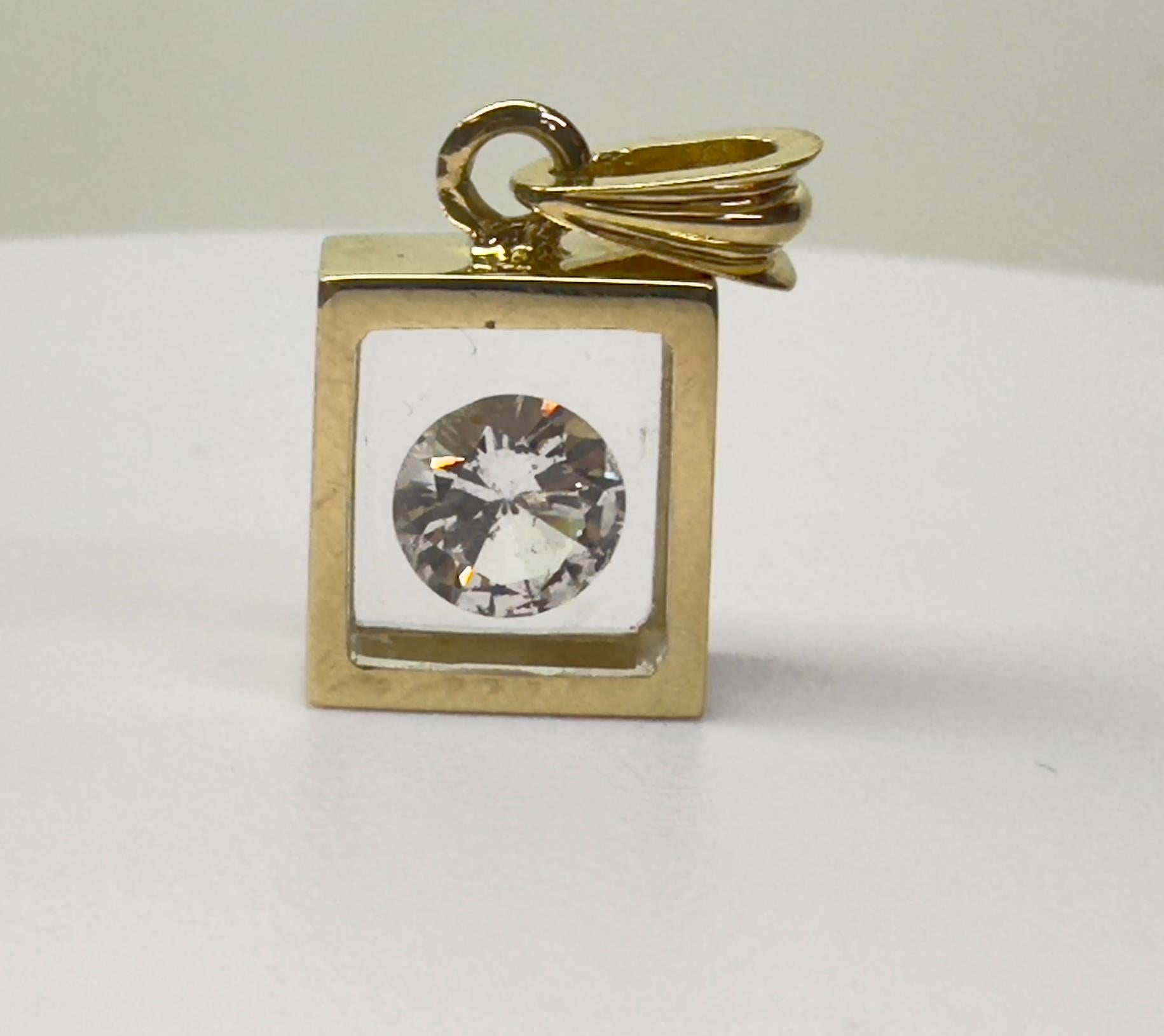 Femenino o masculino Incogem Colgante de Diamante Solitario Flotante, 1,15 Quilates en venta