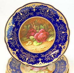 Incredibe Coalport England Hand Painted Porcelain Dessert Set for 8