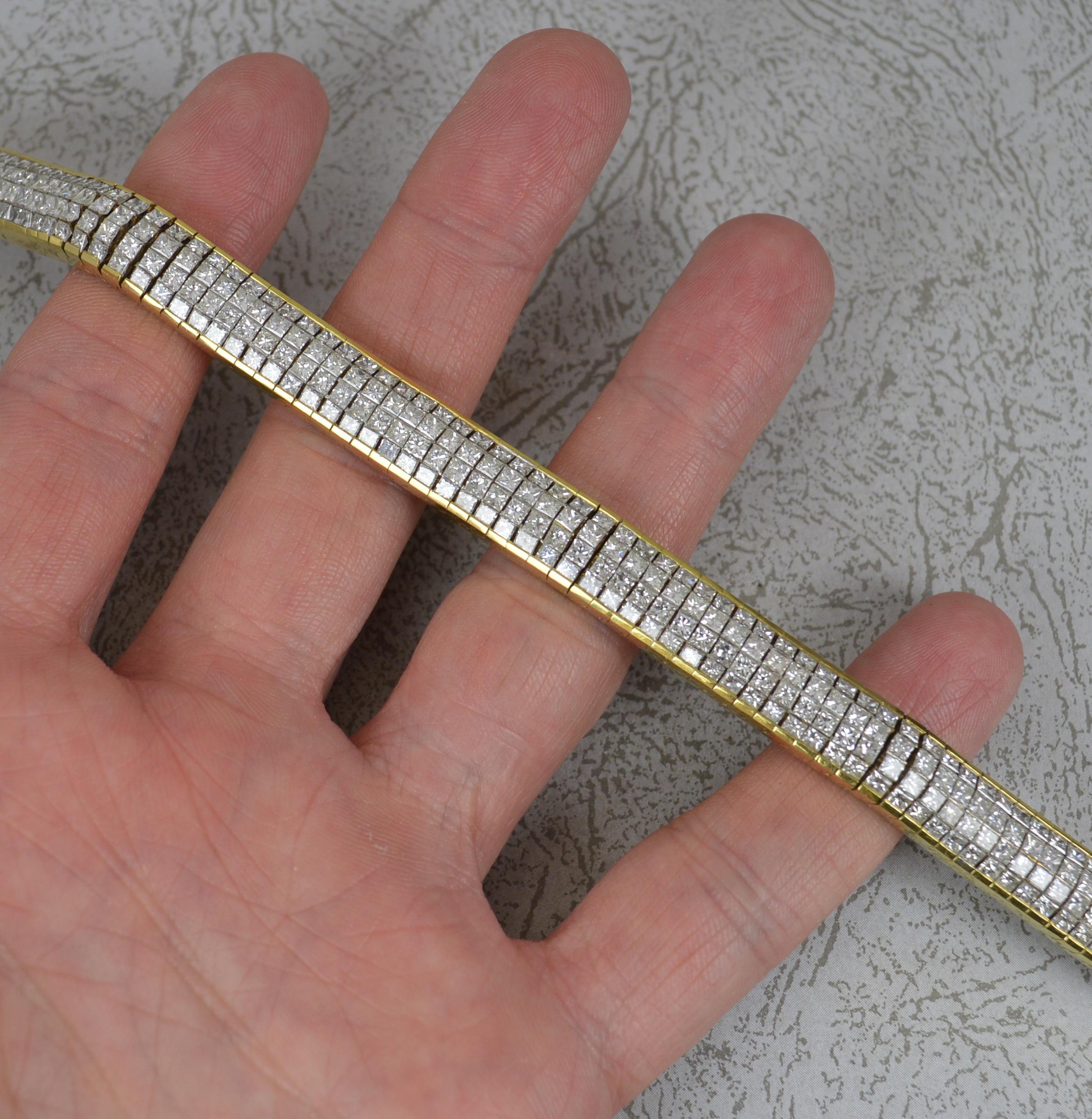 Unglaubliches 16 Karat Diamant-Armband aus 18 Karat Gelbgold 7 lang 7