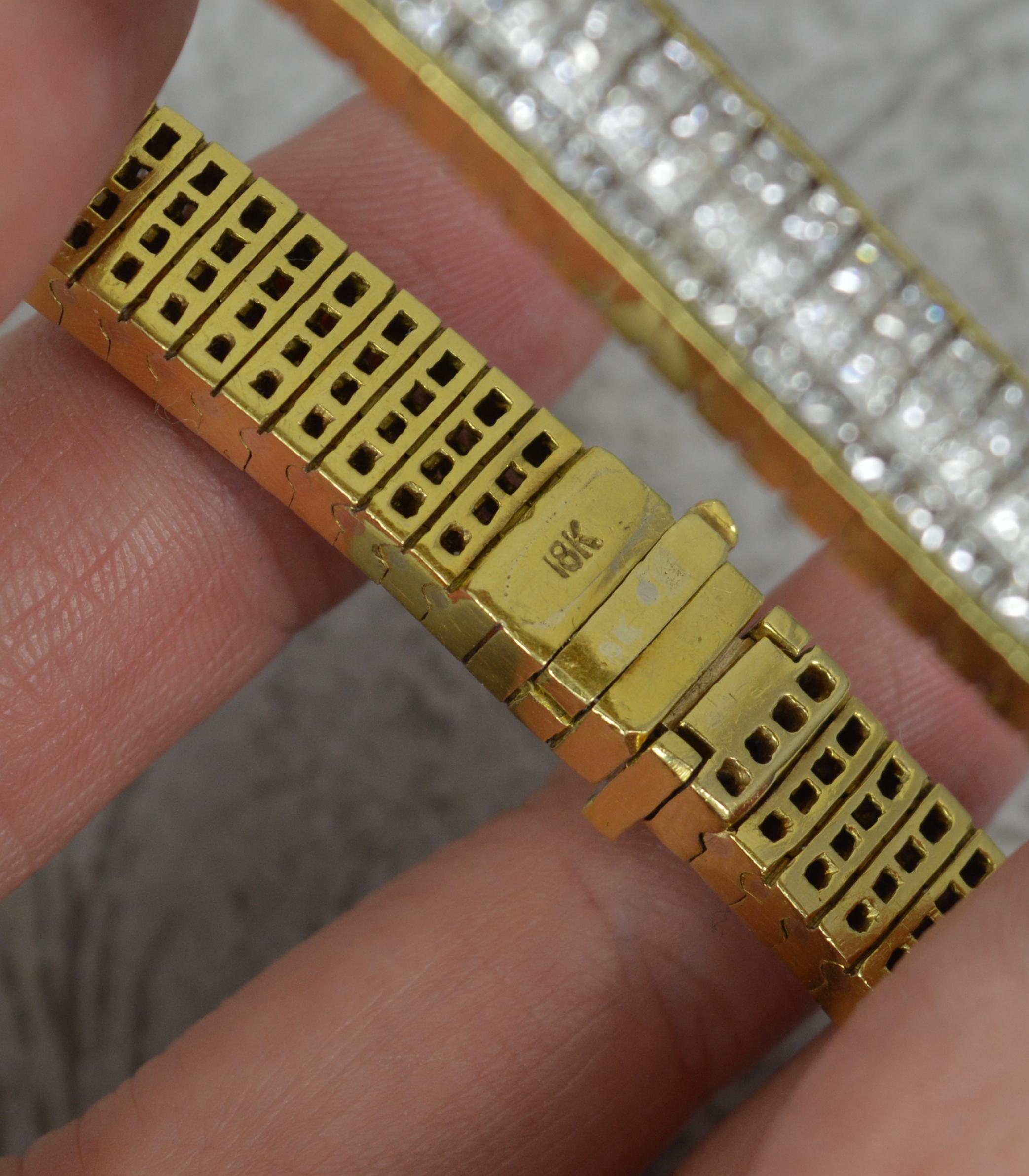 Princess Cut Incredible 16 Carat Diamond 18ct Yellow Gold Bracelet