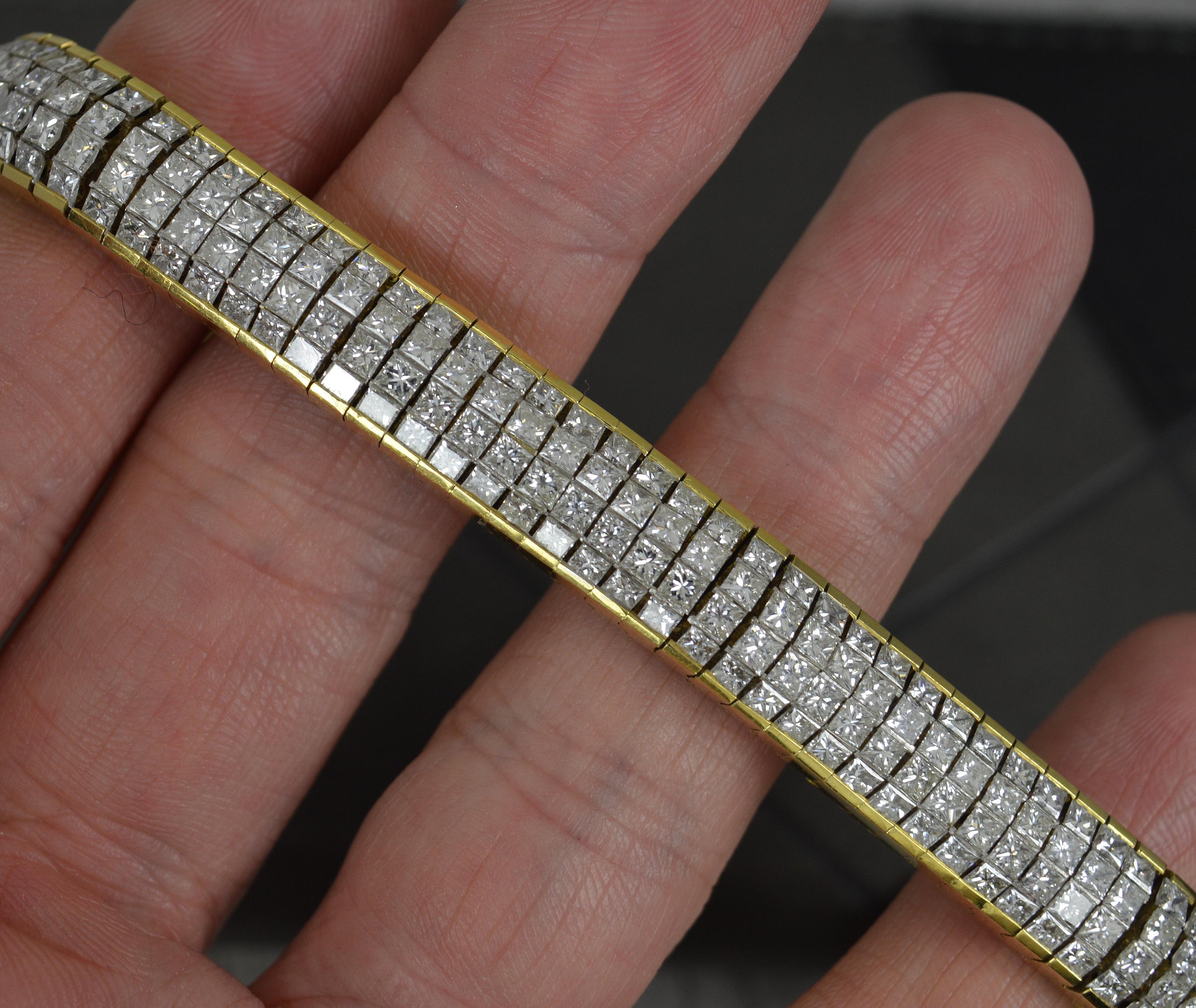 Unglaubliches 16 Karat Diamant-Armband aus 18 Karat Gelbgold 7 lang 2