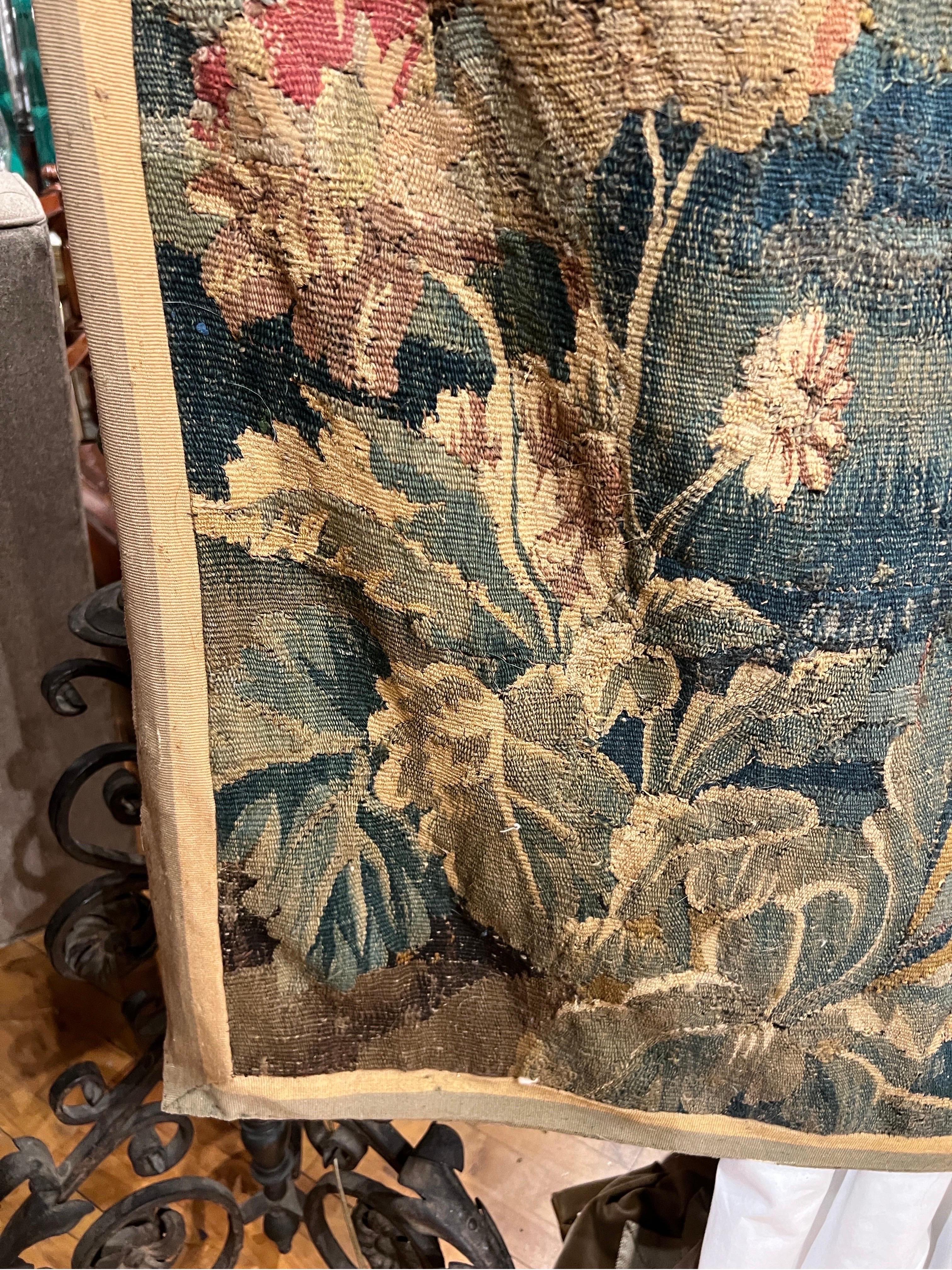Incredible 17th- early 18th century Aubusson silk and wool tapestry 7’ x 9’ wide For Sale 3