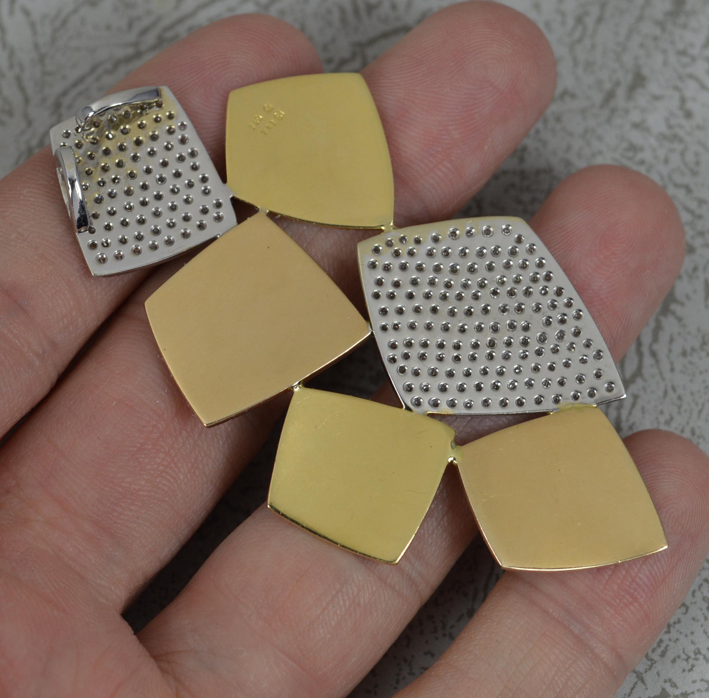 Incredible 18 Carat Gold Tri Colour 4.17 Carat Diamond Pendant and Earrings Set For Sale 1