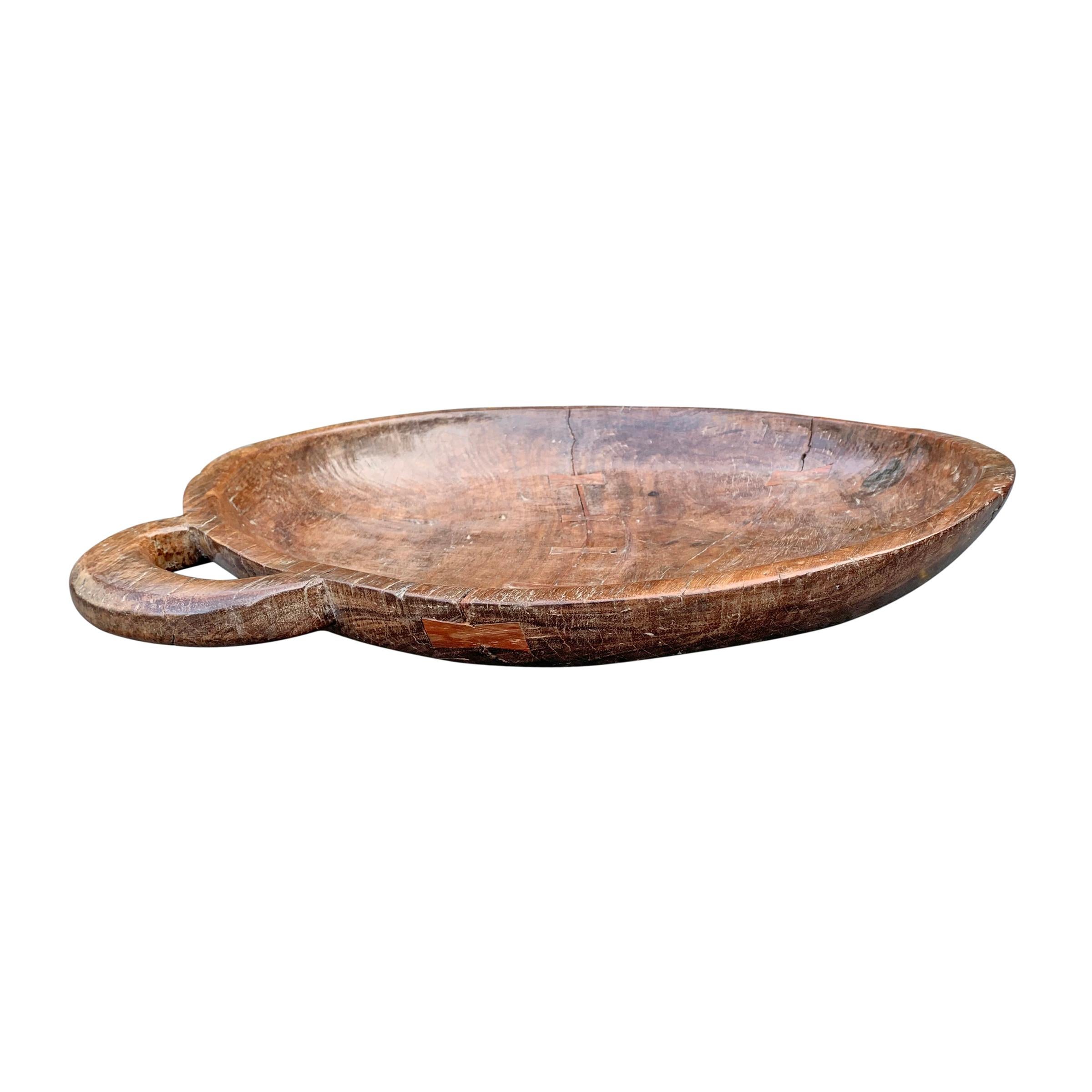 Hand-Carved Incredible 18th Century English Mahogany Platter For Sale