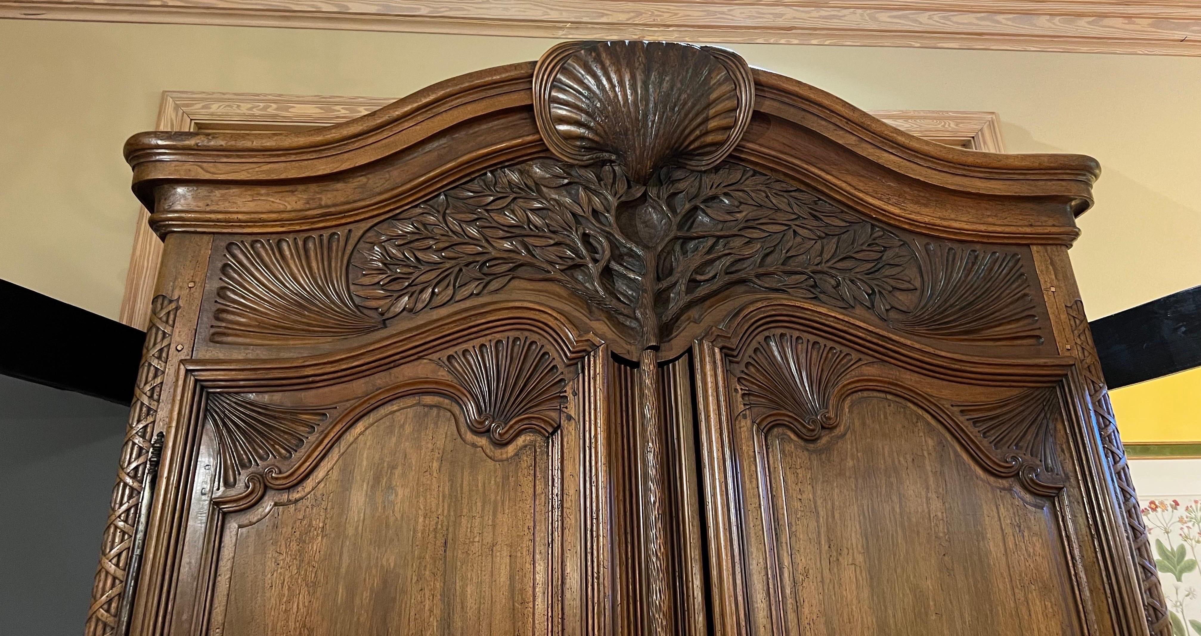 Incredible 18th century French armoire with “Tree of life”  For Sale 4