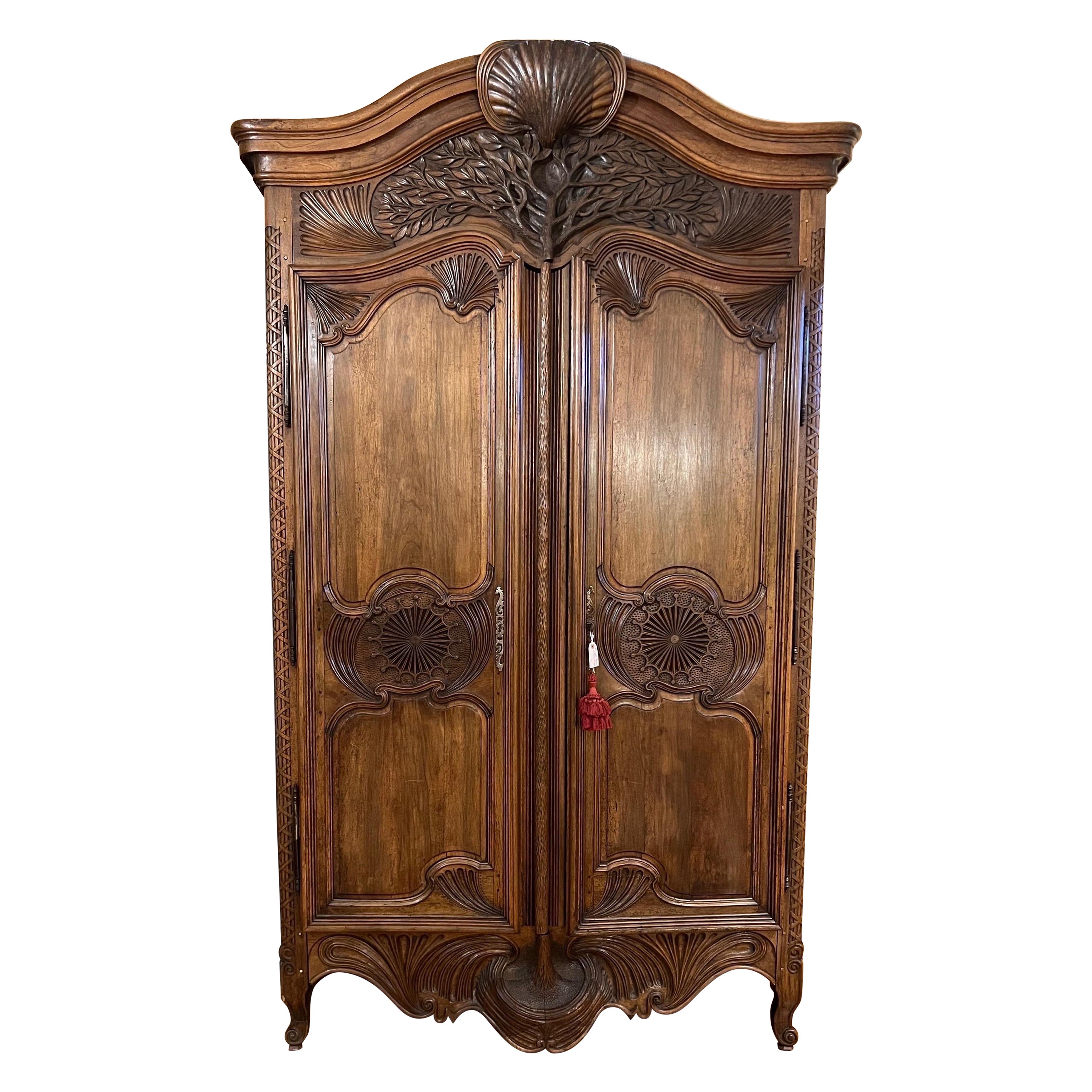 Increíble armario francés del siglo XVIII con el "Árbol de la vida" en venta