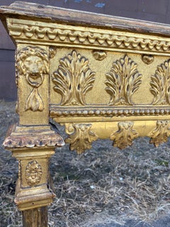 Increíble consola neoclásica italiana del siglo XVIII con tapa de mármol y madera dorada