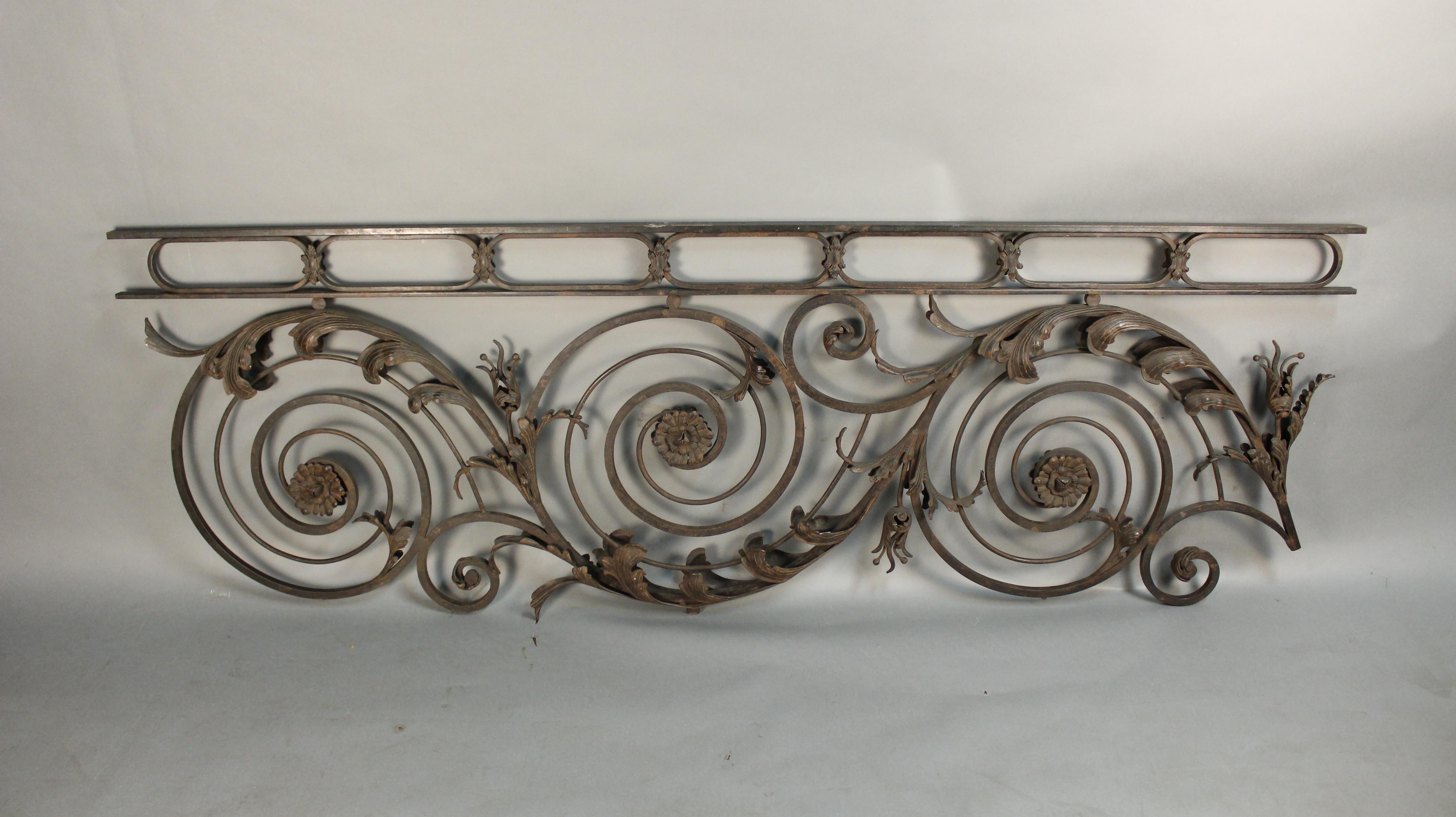 Early 20th Century Incredible 1920s Wrought Iron Architectural Element For Sale