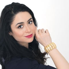 Incredible 1950s Chunky Italian Gold Bracelet