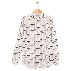 Retro Incredible 1990's Moschino 'Receipt' Print kitsch long sleeve patterned Shirt