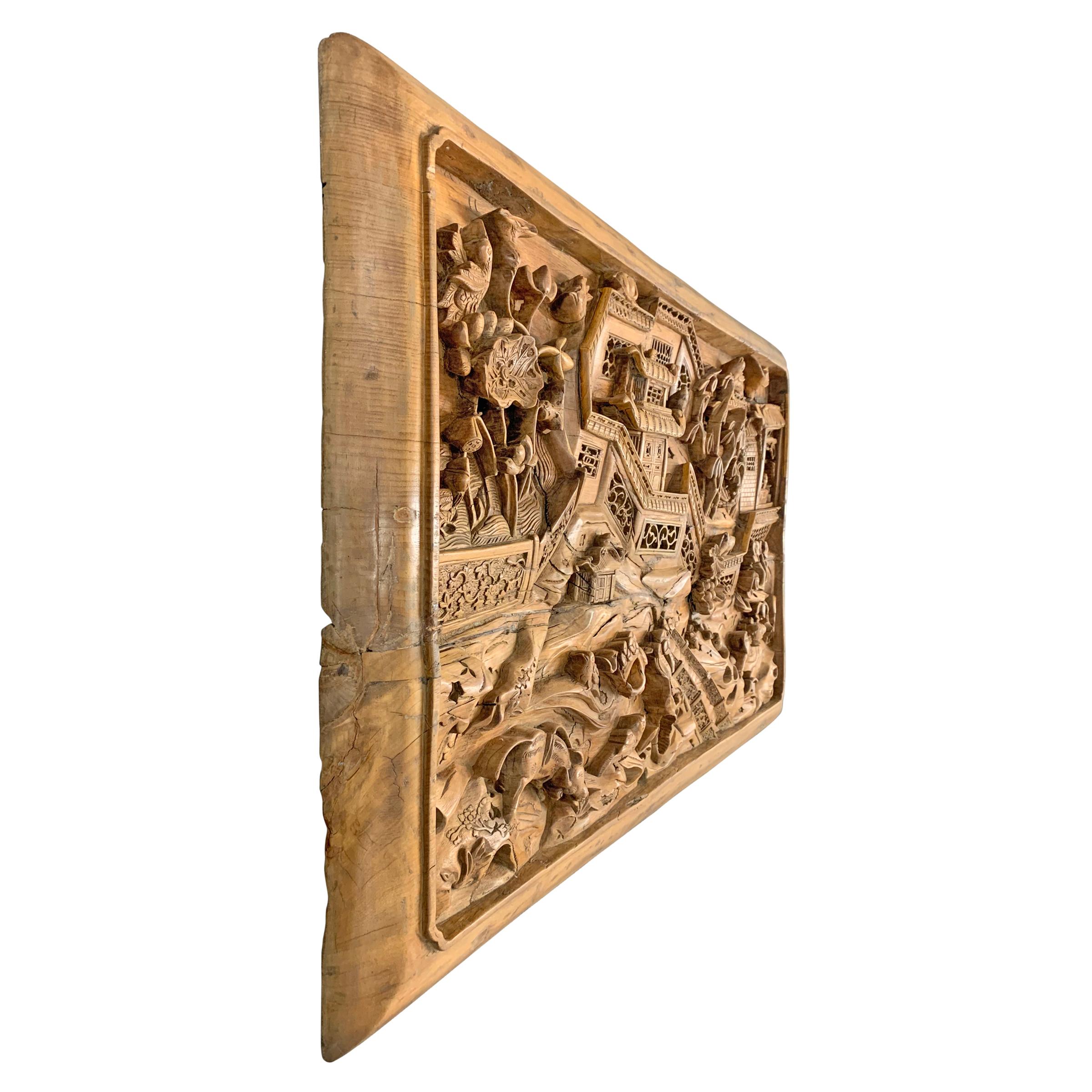 Incredible 19th Century Chinese Carved Panel 4