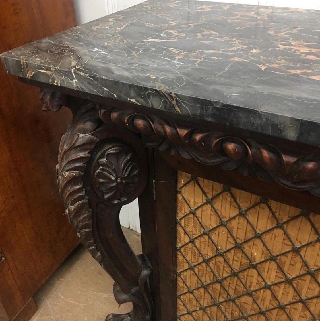 Incredible 19th Century English Regency Marble top Console 1