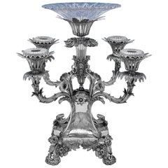 Unglaublicher englischer Tafelaufsatz aus Silber des 19. Jahrhunderts oder Epergne – William IV. 1834