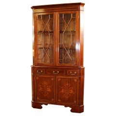 Incredible 19th Century Georgian Mahogany Inlaid Corner Cabinet