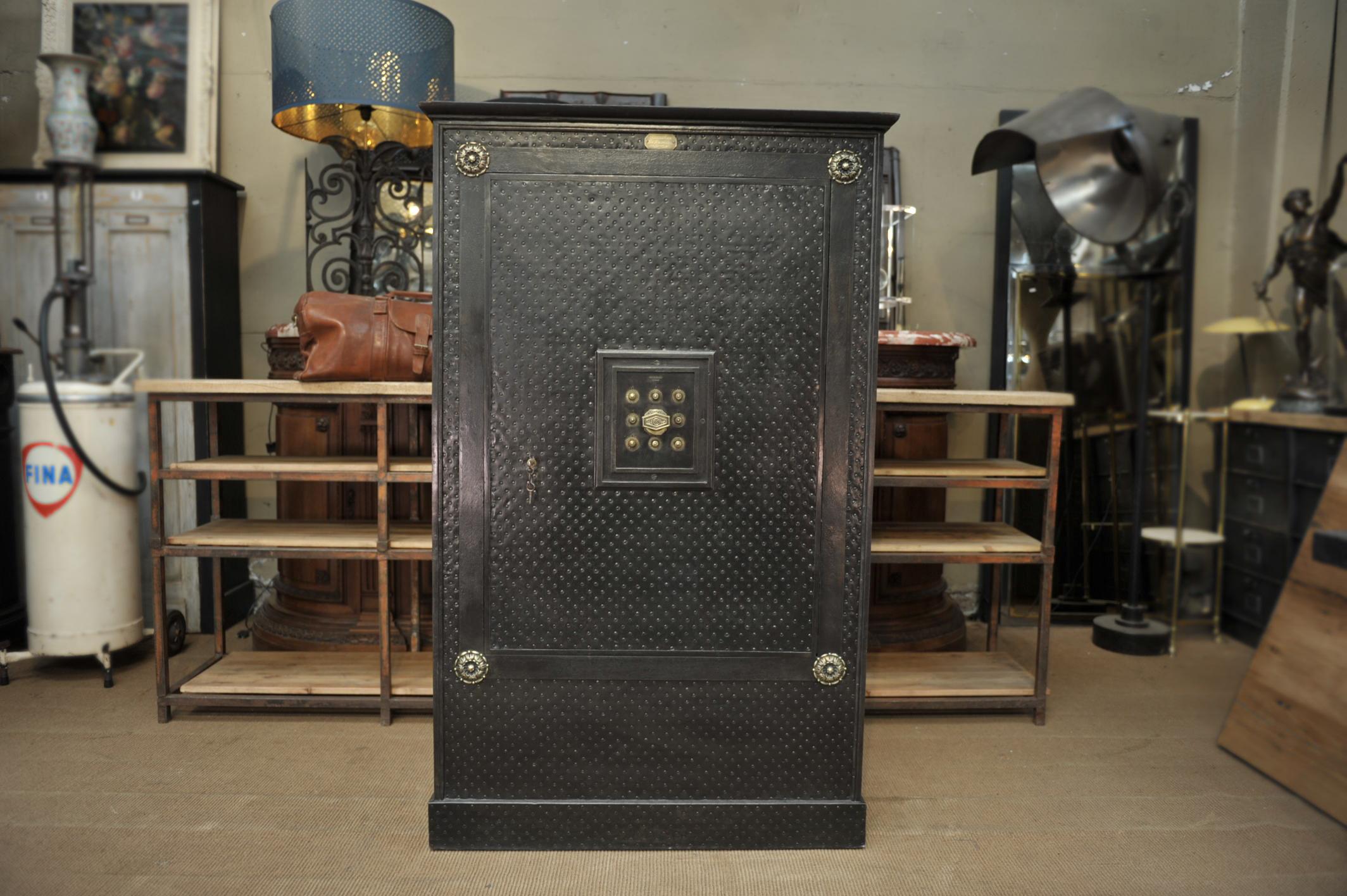 Incredible 19th Century Iron Safe by Gangnebien, Paris 1