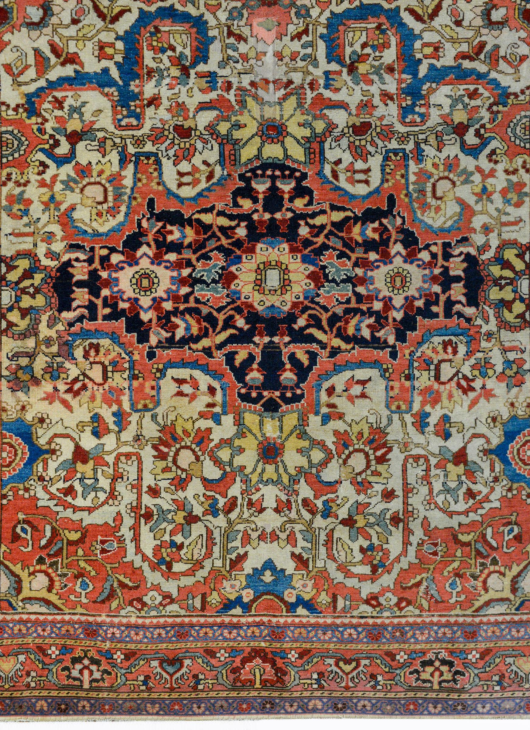 Vegetable Dyed Incredible 19th Century Mission Malayer Rug For Sale