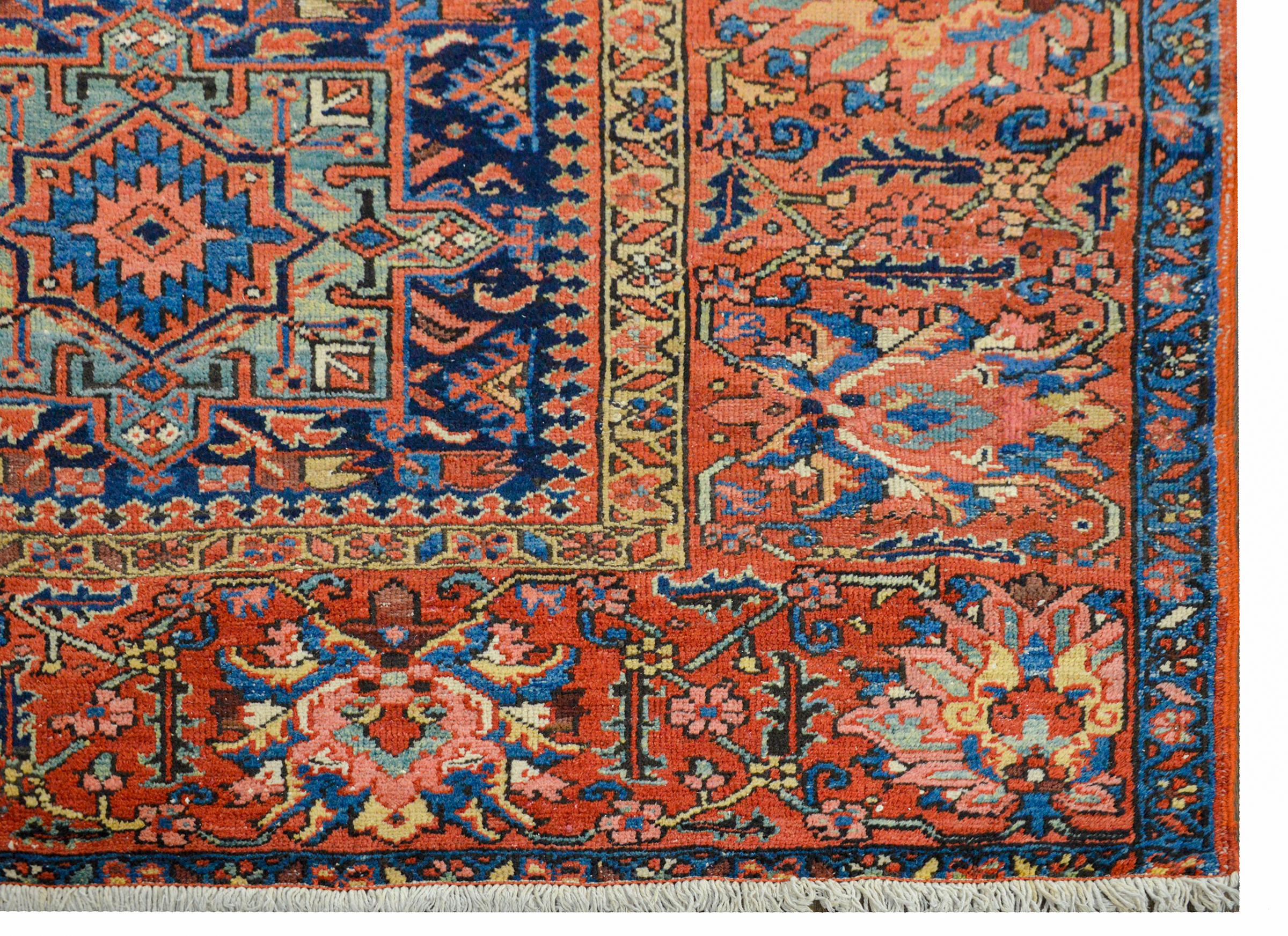 Wool Incredible Early 20th Century Serapi Rug For Sale