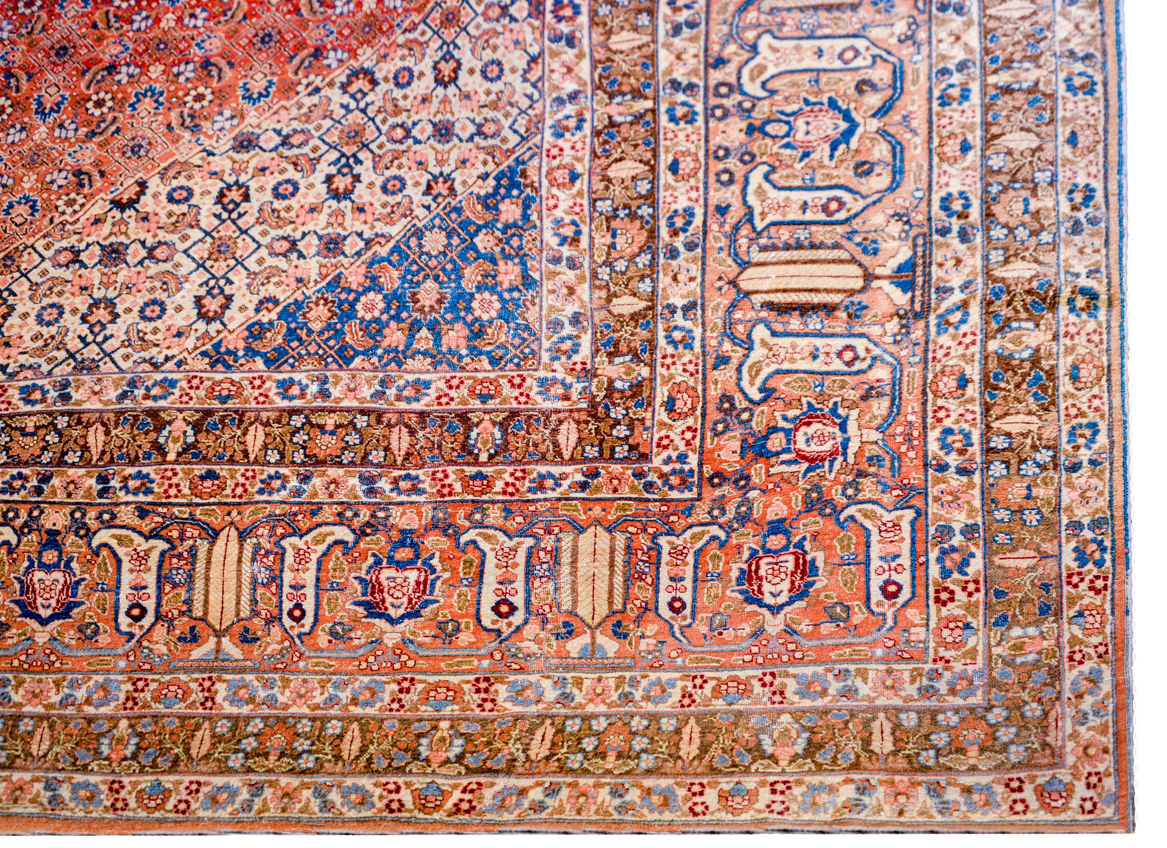 Wool Incredible 19th Century Tabriz Haji Jalili Rug For Sale