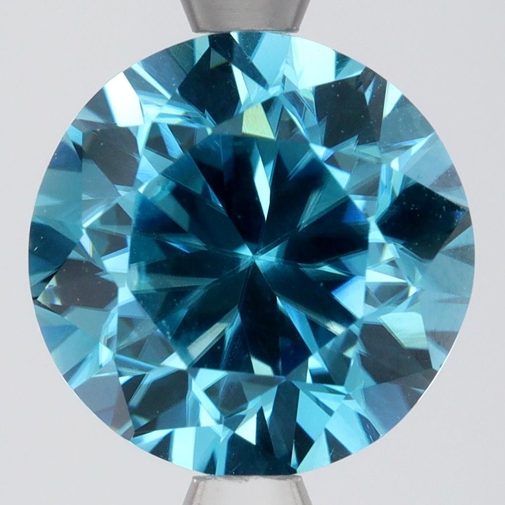 Incredible 2.93ct Round Blue Zircon  For Sale 4